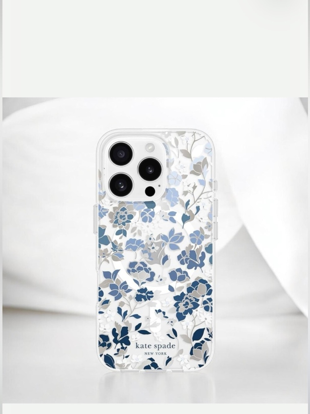 kate spade • iPhone 16pro Protective Case •  Flowerbed Blue Gems